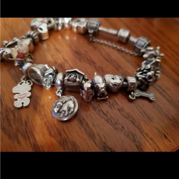 Snoopy barcelet. Pandora chatms camomilia & pandora. Bracelet 18 cms.lovers pets - Picture 5 of 10